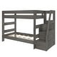preview thumbnail 10 of 20, Max and Lily Modern Farmhouse Twin Over Twin Bunk Bed With Staircase