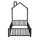preview thumbnail 12 of 47, Wood Platform Bed Metal House Floor Bed Frame with Guardrail and Chimney for Kids Bedroo, No Box Spring Needed