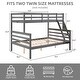 preview thumbnail 6 of 19, Twin over Full Bunk Bed with Ladder,Wooden Bunk Bed with High Guardrail and Ladder for Kids, Teens, Dorm Rooms, and Guest Rooms