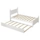 preview thumbnail 6 of 5, Twin Size Platform Bed Frame with Headboard and Trundle for Teens, Solid Wood Slat Support Bed White Frame Bed