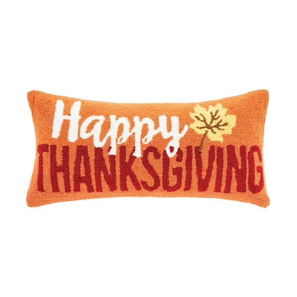 slide 2 of 9, Happy Thanksgiving Hooked Throw Pillow