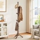 preview thumbnail 3 of 11, Solid Wood Freestanding Coat Rack Hanger, Coat Tree with 9 Hooks - 74"H x19.29"W