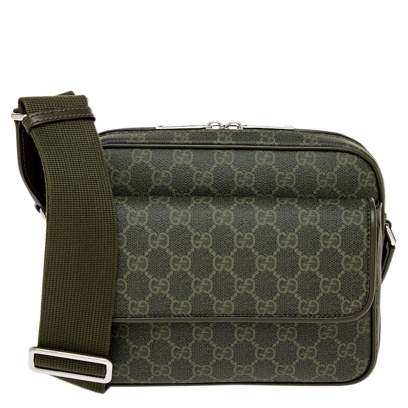 Gucci Men's GG Monogram Small Crossbody Bag - Forest Green