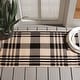 preview thumbnail 40 of 186, SAFAVIEH Courtyard Jolene Plaid Indoor/ Outdoor Waterproof Patio Backyard Rug 2'3" x 5' - Black/Bone