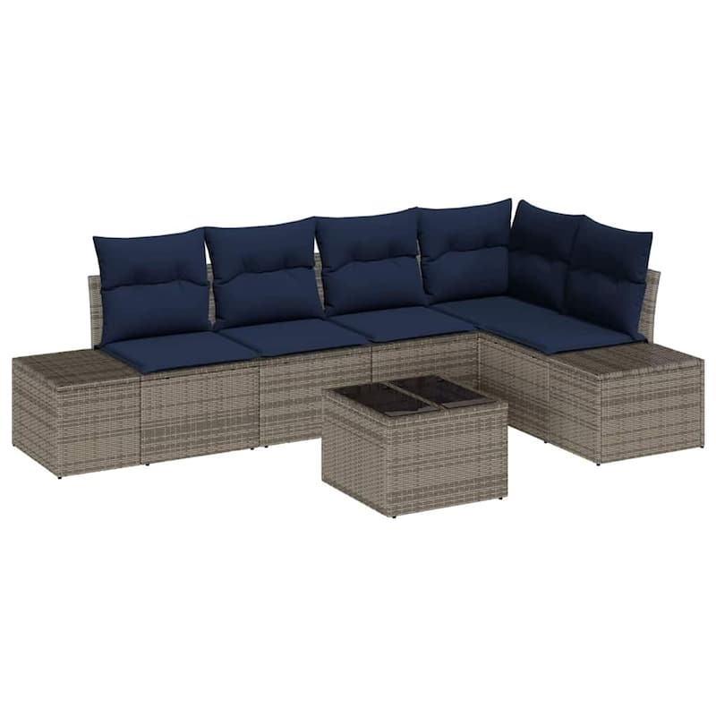 vidaXL 6 Piece Garden Sofa Set with Cushions - 103.9×60.6×27.2