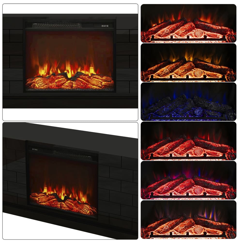 63" Fireplace TV Stand Mantel with Adjustable LED Flame