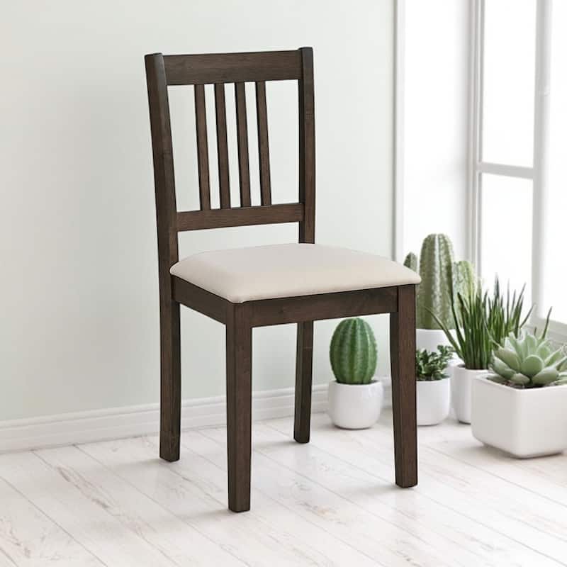 Wooden 5-Piece Dining Table Set for 4, Square Kitchen Table with Upholstered Chairs, Solid Wood & MDF, Space-Saving Design