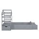 preview thumbnail 19 of 24, Twin Wooden Low Platform Bedframe w/ Shelves, Socket & Bench at The Foot