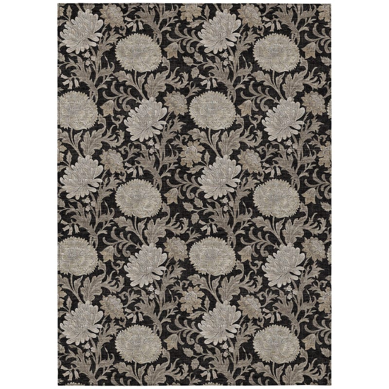 HomeRoots Floral Transitional Rectangle Outdoor Rug