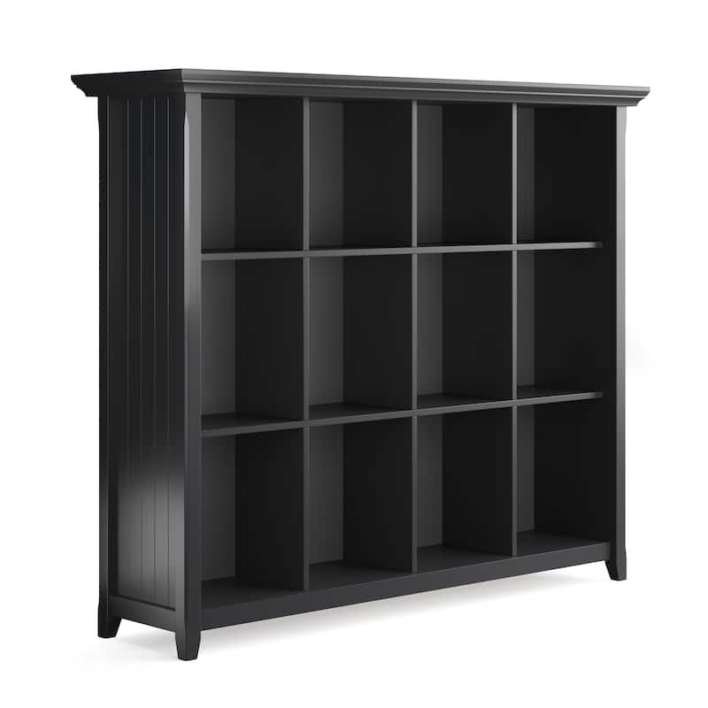 WYNDENHALL Normandy SOLID WOOD 48 inch x 57 inch Transitional 12 Cube Storage - 57"w x 15.75"d x 48"h