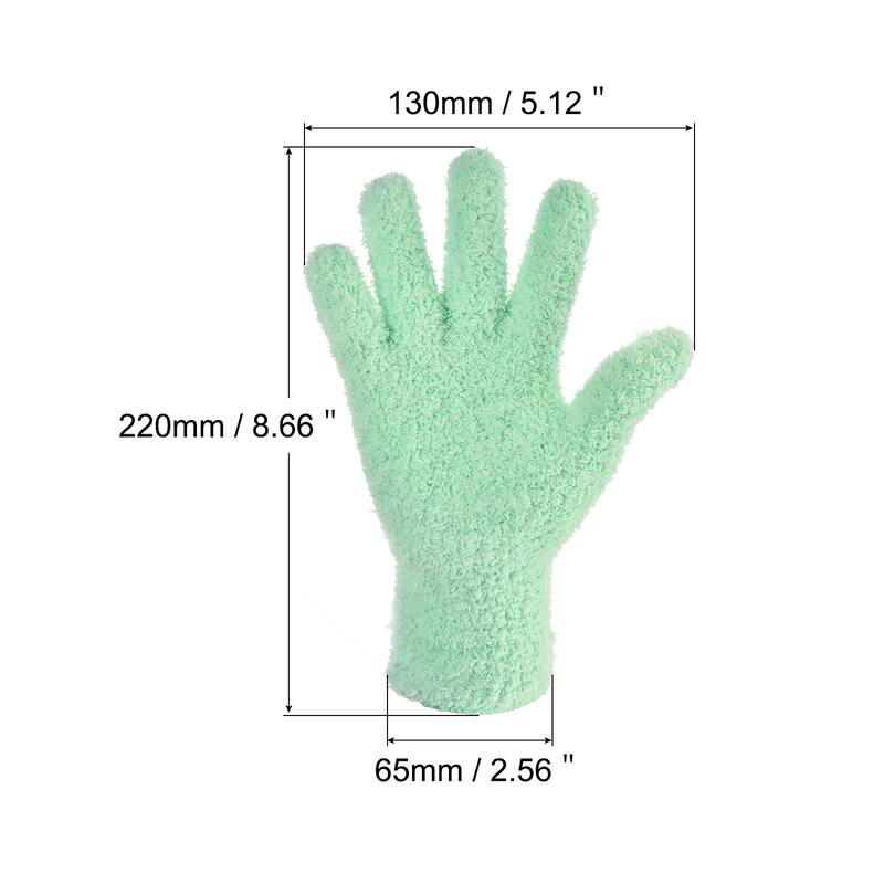 Dusting Cleaning Gloves Microfiber Mittens f Plant Blinds Lamp Window - Mint Green