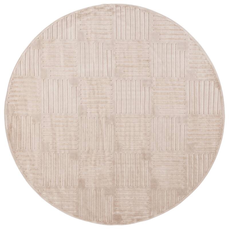 SAFAVIEH Selena Margreth Modern & Contemporary Rug - 6'7" Round - Beige