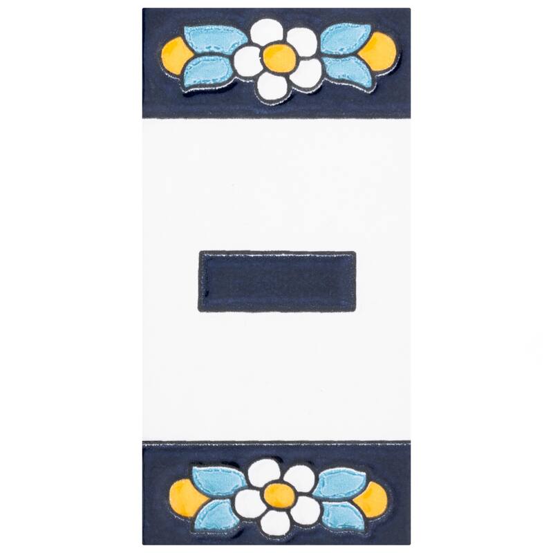 Merola Tile Sevillano Flora Address 2-1/8 in. x 4-3/8 in. Ceramic Wall Tile - Hyphen
