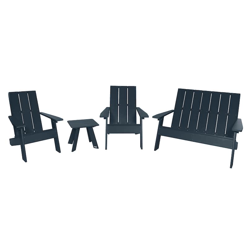 HIGHWOOD Italica Modern 4-Piece Adirondack Patio Set - Federal Blue