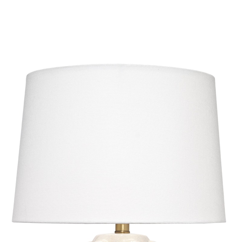 Lizy Accent Table Lamp, White Linen Shade, Bubble Ceramic Base 20 Inch