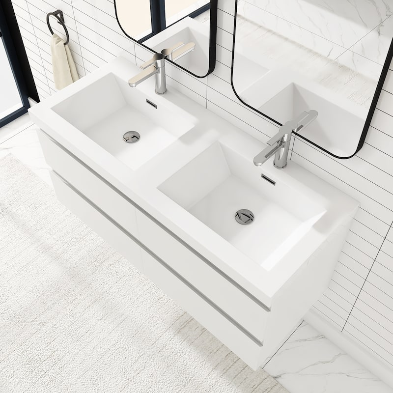 Floating Bathroom Vanity with two Resin Top