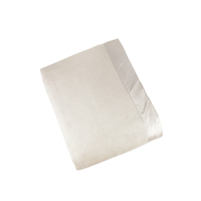 Plaza Collection Pure Silk Throw and Blanket - Queen With Silk Border - Ivory