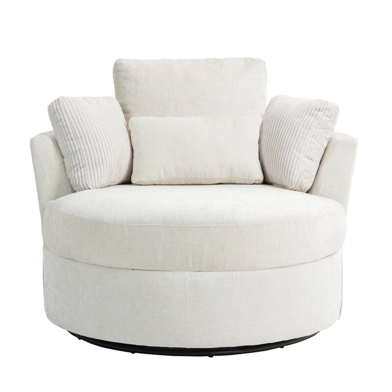 Modern Swivel Chair with Pillows for living room