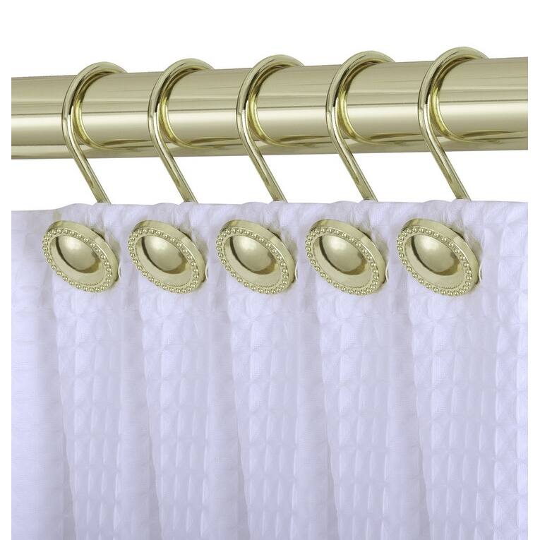Utopia Alley Rustproof Zinc Shower Curtain Rings for Bathroom, Set of 12 - Gold