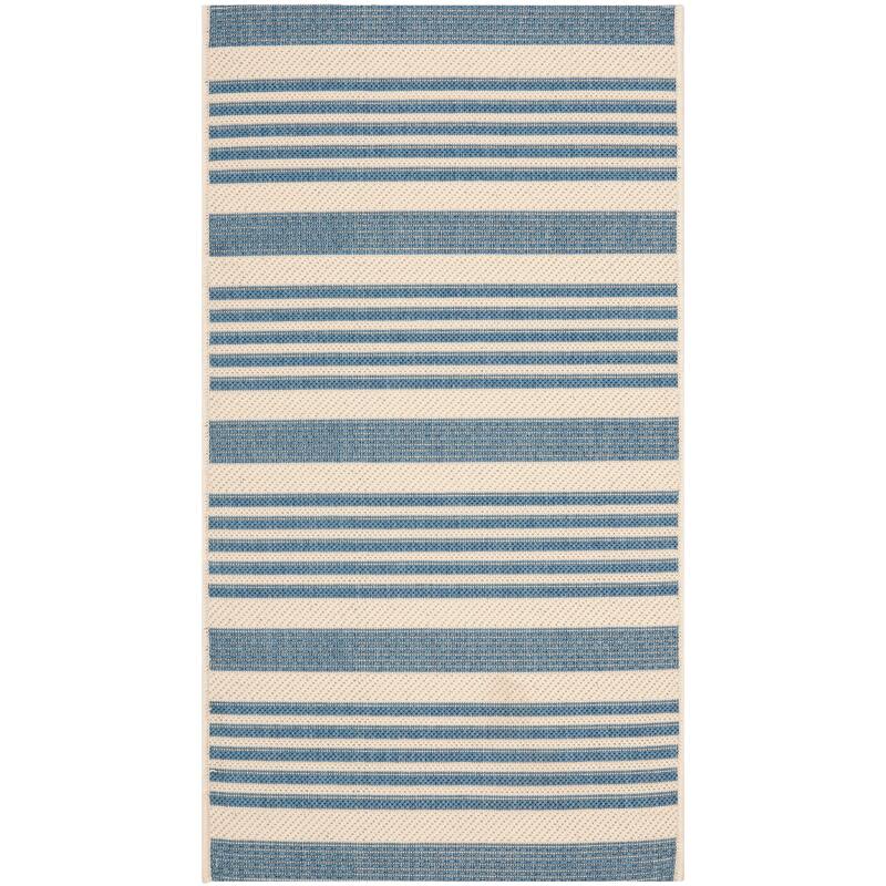 SAFAVIEH Courtyard Orsi Indoor/ Outdoor Waterproof Area Rug - 2' x 3'7" - Beige/Blue