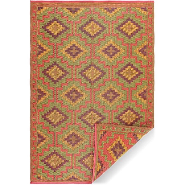 Lightweight Indoor Outdoor Reversible Plastic Area Rug - Arizona - Multi. Opens flyout.