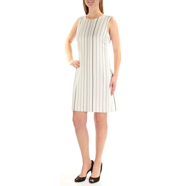 black and white striped calvin klein dress