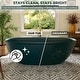preview thumbnail 28 of 31, Luxury Flatbottom Solid Surface Freestanding Soaking Bathtub with Discreet Towel Slot and Drain Assembly