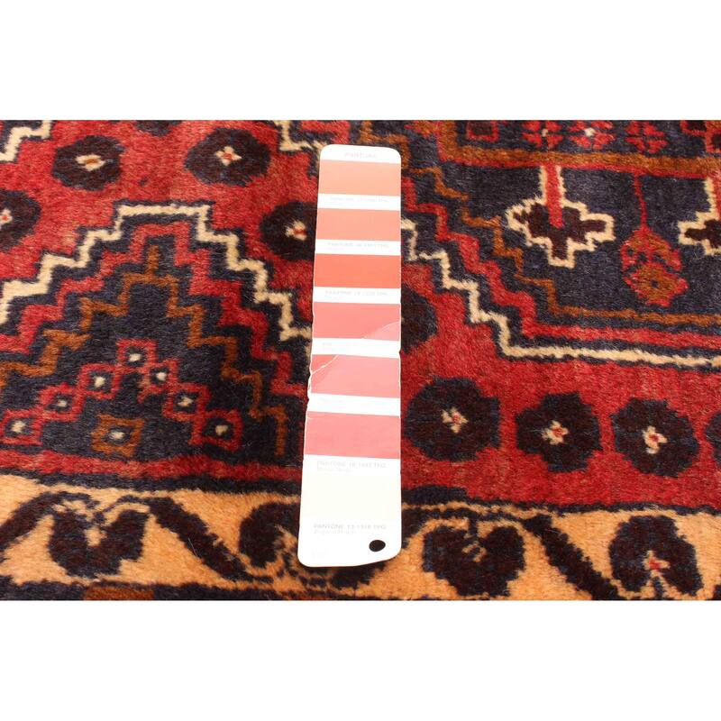 ECARPETGALLERY Hand-knotted Teimani Dark Red Wool Rug - 3'7 x 6'8