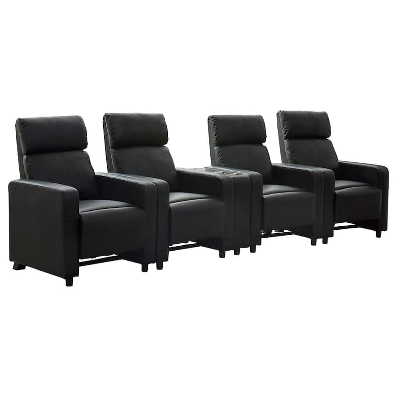 Toohey Black Upholstered Tufted Recliner Living Room Set