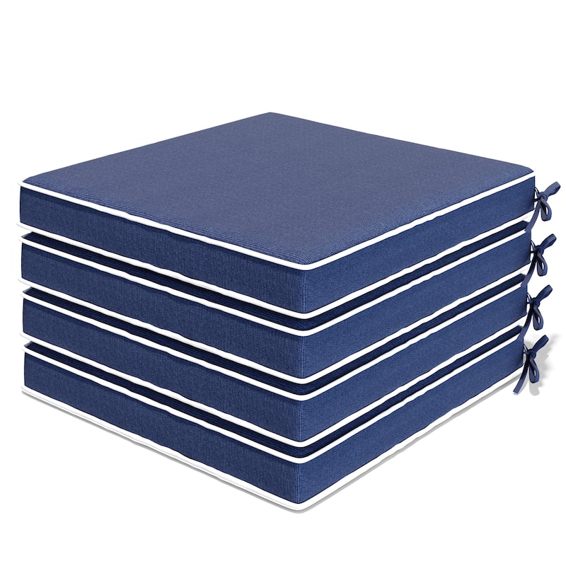 VredHom 17''/18.8'' Square Outdoor Chair Pad (Set of 2/4) - SKY-4PC - 18.8''x18.8''x2.8''