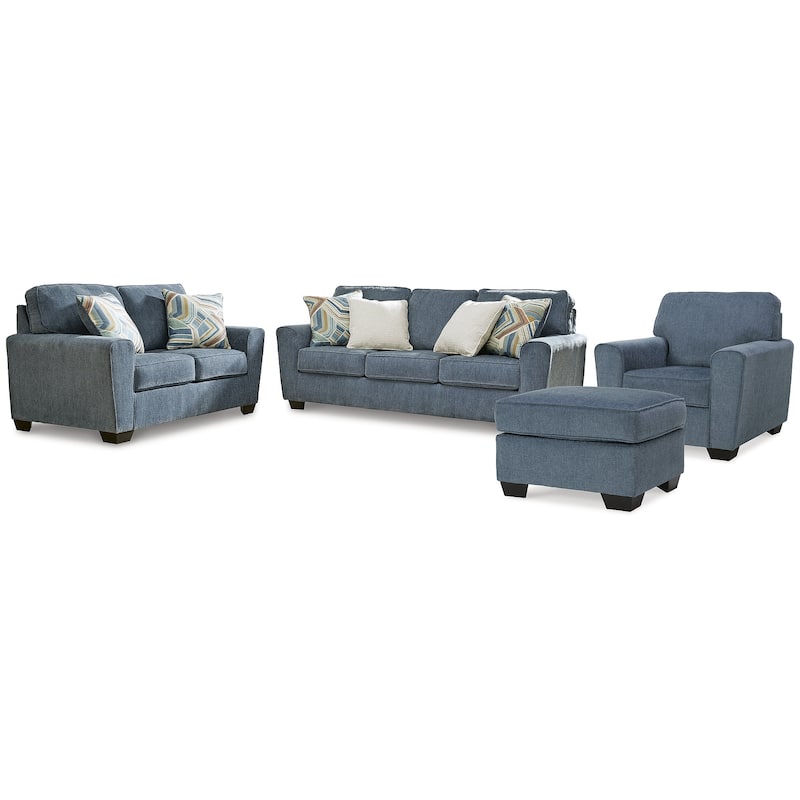 Signature Design by Ashley Cashton Blue 4-Piece Upholstery Package - 87"W x 38"D x 39"H