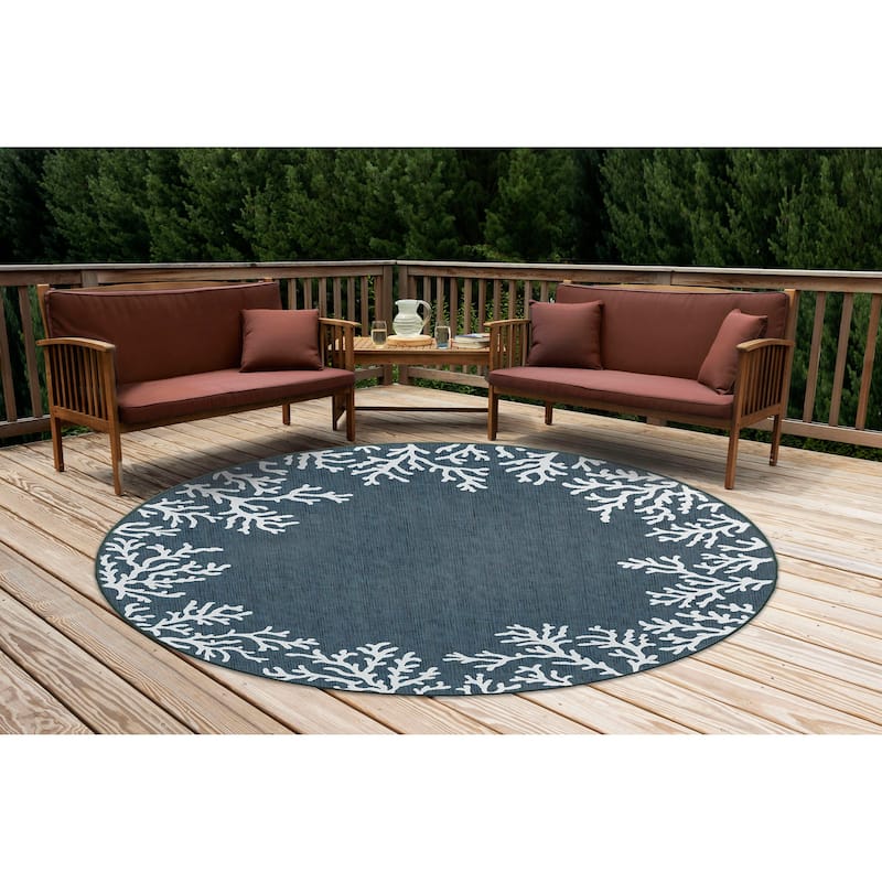 Liora Manne Carmel Coral Border Indoor/Outdoor Area Rug