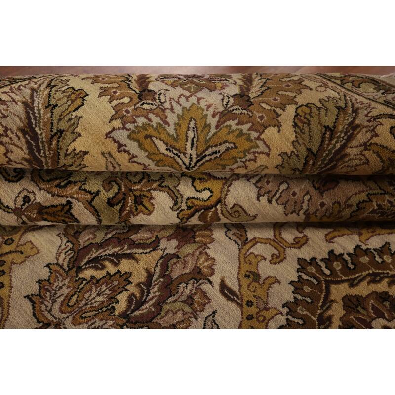 All-Over Floral Agra Indian Area Rug Hand-Knotted Wool Carpet - 9'1"x 12'2"