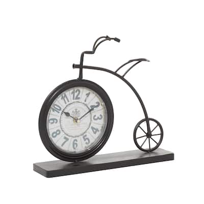 Metal Bike Decorative Clock - Brown - Roche River Decor