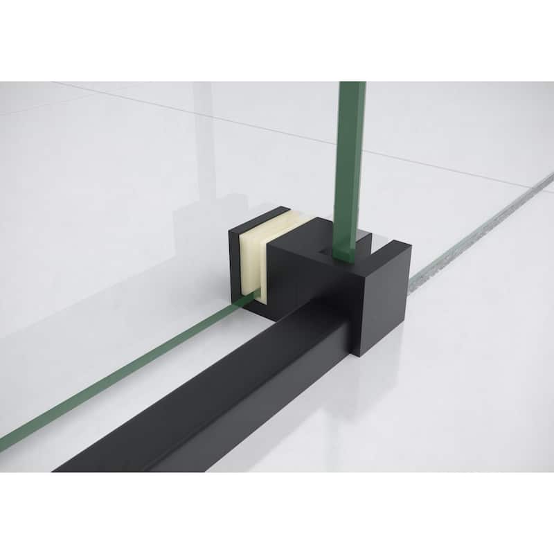 Glass Warehouse 56 in. - 60 in. x 60in. Frameless Bath Tub Sliding Shower Door with Square Hardware