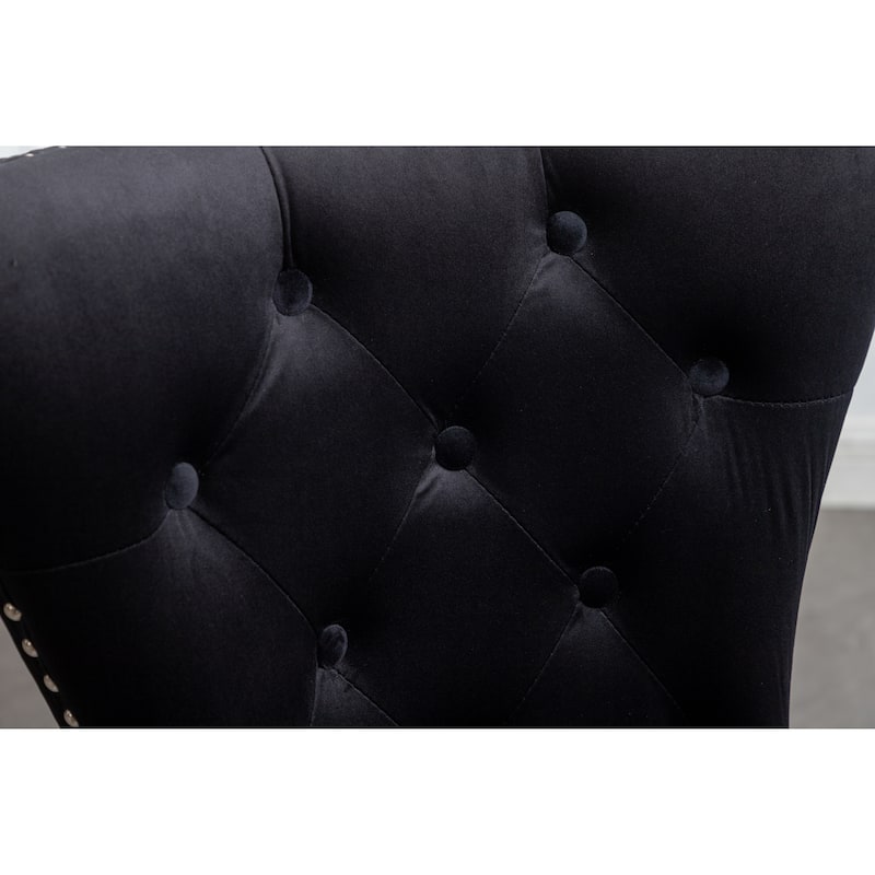 Roundhill Furniture Montura Tufted Velvet Chair (Set of 2)