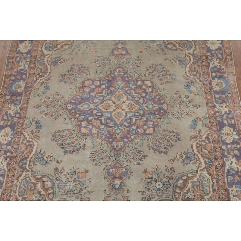 Tabriz Persian Vintage Area Rug Handmade Wool Carpet - 7'8"x 11'2"