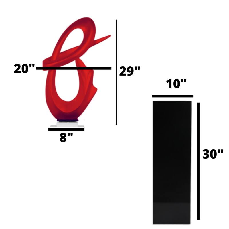 Finesse Decor Fluid Abstract Sculpture with Black Base