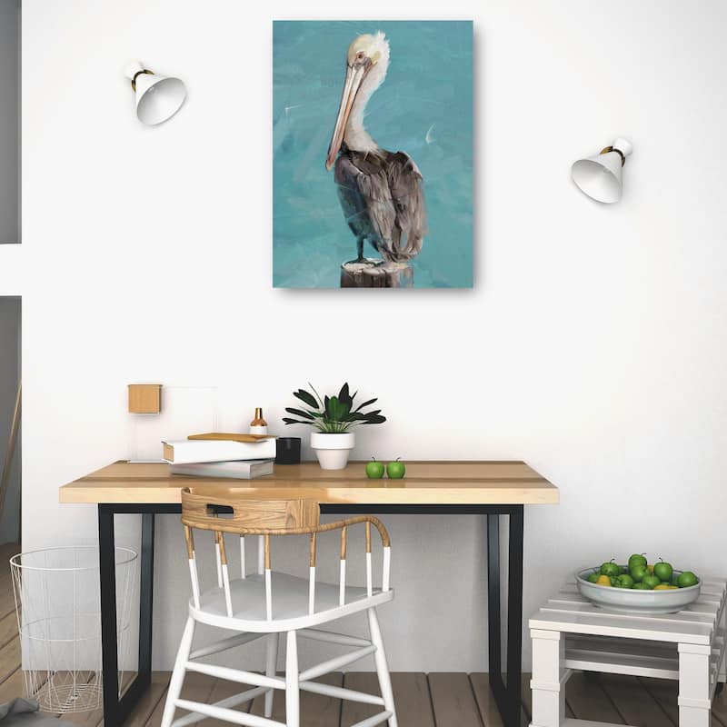 Pelican Perch II By Studio Arts Canvas Art Print