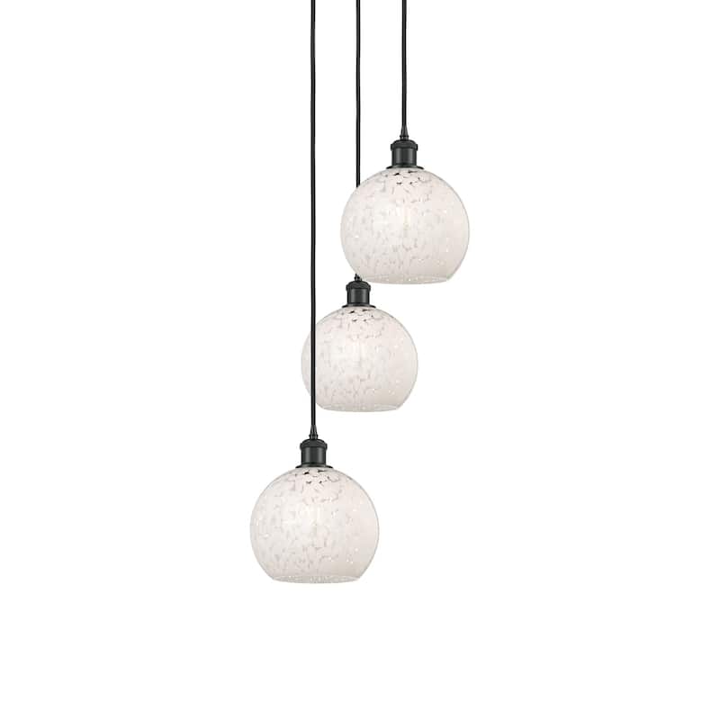 Innovations Lighting 113B-3P-36-15 White Mouchette Pendant White - Matte Black