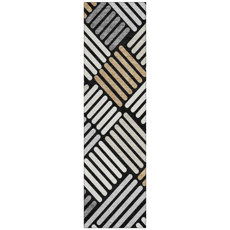Machine Washable Indoor/ Outdoor Modern Weave Chantille Rug