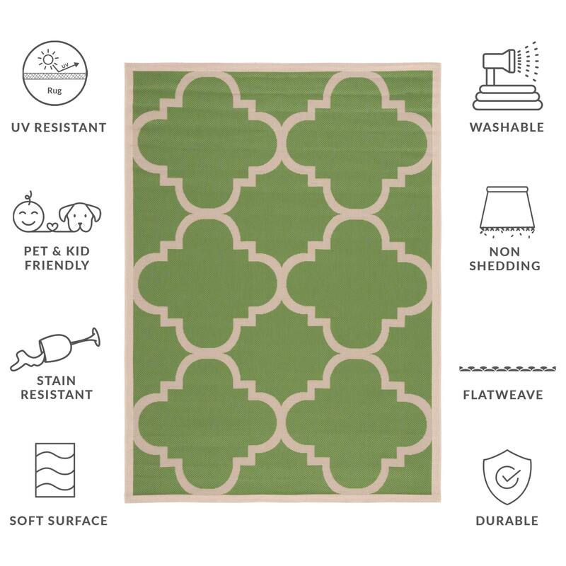 SAFAVIEH Courtyard Hafiza Indoor/ Outdoor Waterproof Patio Backyard Rug