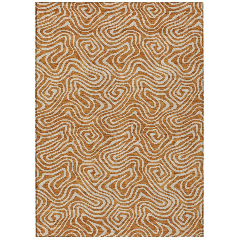 HomeRoots Abstract Transitional Rectangle Outdoor Rug