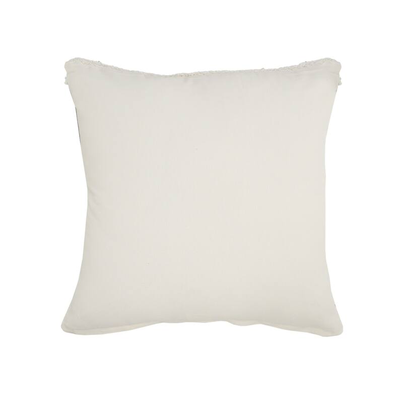 Handwoven Diamond Medallion Square Throw Pillow - 20" - Gray and White