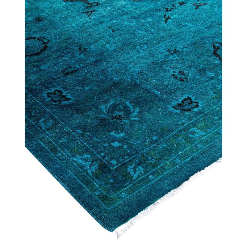 Fine Vibrance, One-of-a-Kind Hand-Knotted Area Rug - Blue, 8' 2" x 10' 9" - 8' 2" x 10' 9"