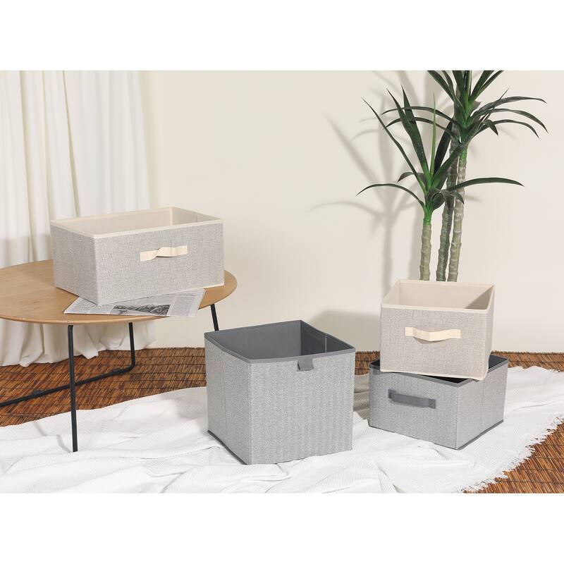 Storage Cube, Storage Bin with Handles for Shelves Closet, 1 Pack Collapsible Storage Basket for Organizing Clothes Blankets