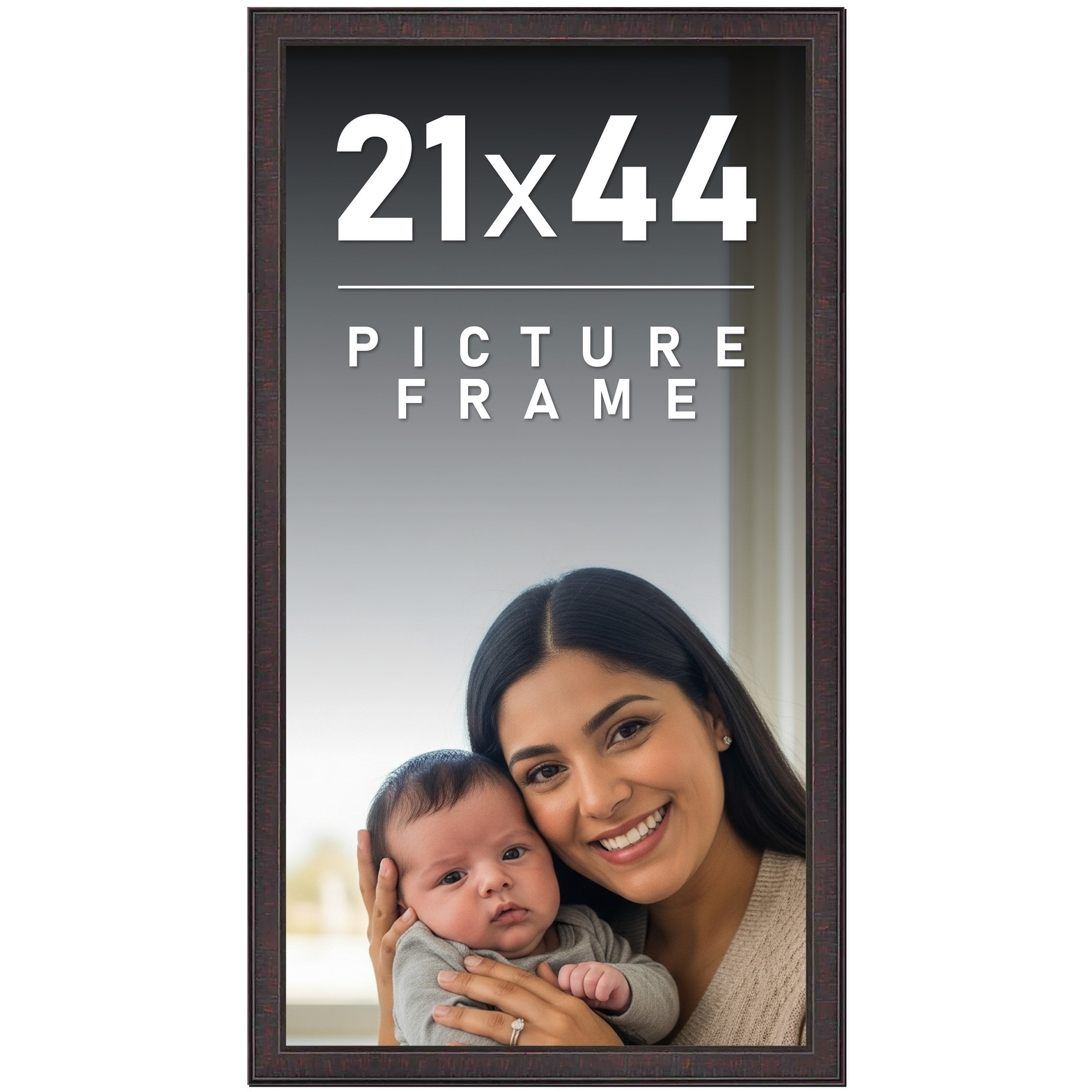 21x44 Frame Brown Picture Frame - Complete Modern Photo Frame Includes