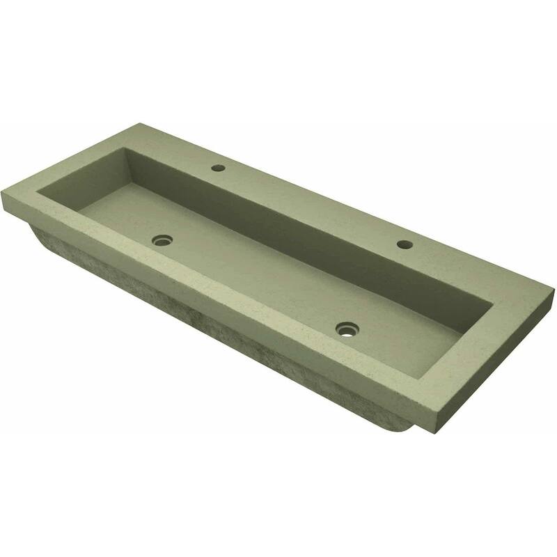 Native Trails Trough 48" NativeStone Drop In Bathroom Sink with 2 - Sage