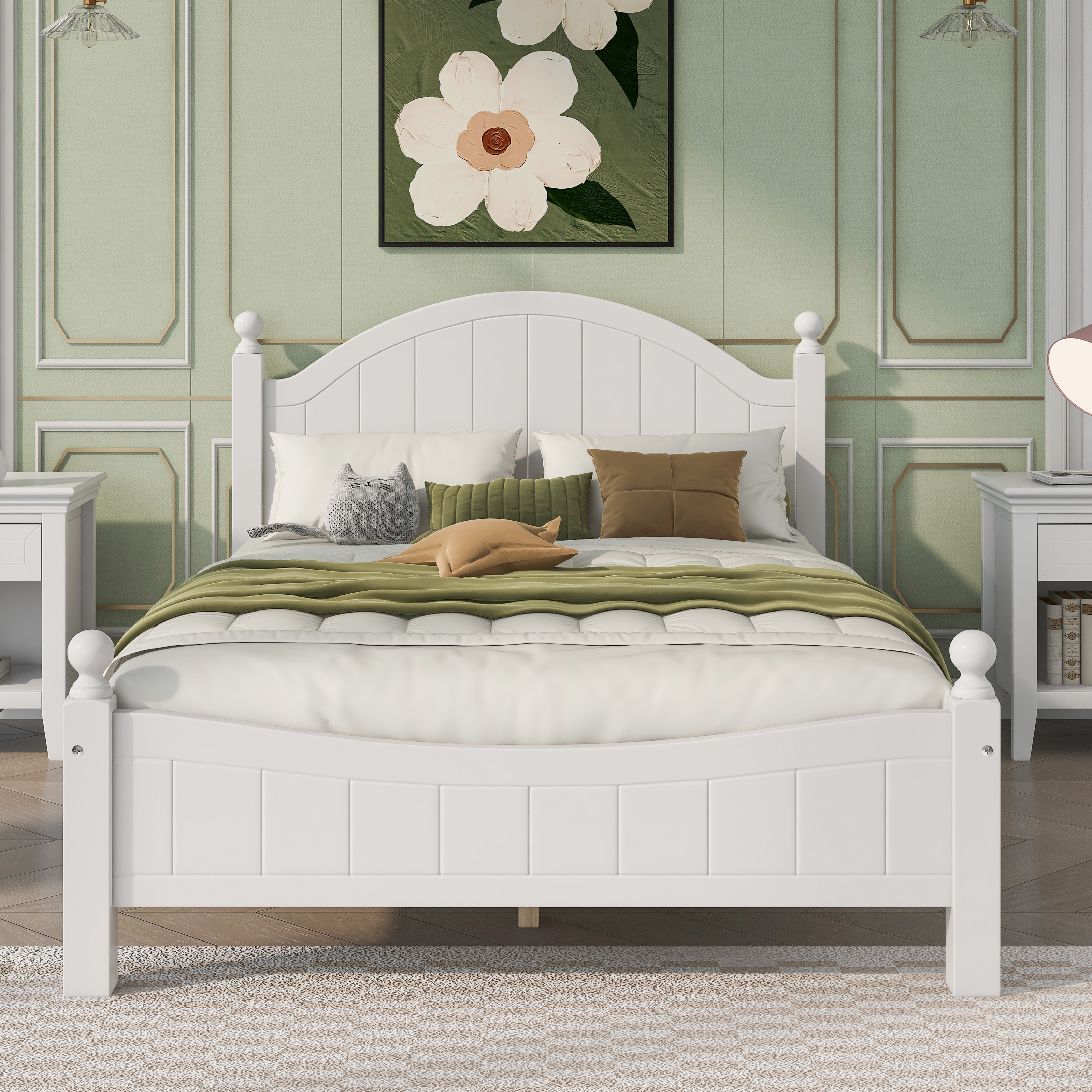 Traditional wood bed outlet frames