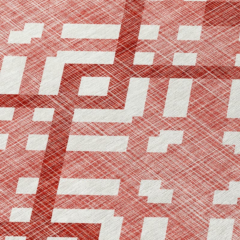 Machine Washable Indoor/ Outdoor Chantille Contemporary Trellis Rug